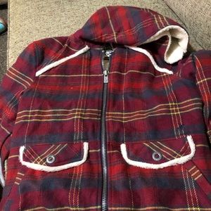 Plaid Hooded Jacket (Hurley) Large